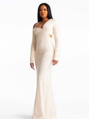 strapless open back dress Zapaka Women Sage Green Bridesmaid Dress with Slit Halter Satin Sheath Ruched Long Wedding Guest Dress, Blush / US26W main image 1